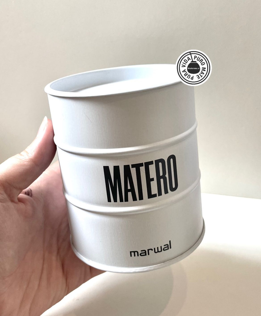 Latas de acero inoxidable blanco chico