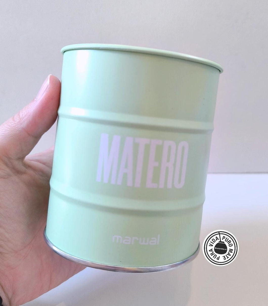 Latas de acero inoxidable verde chico